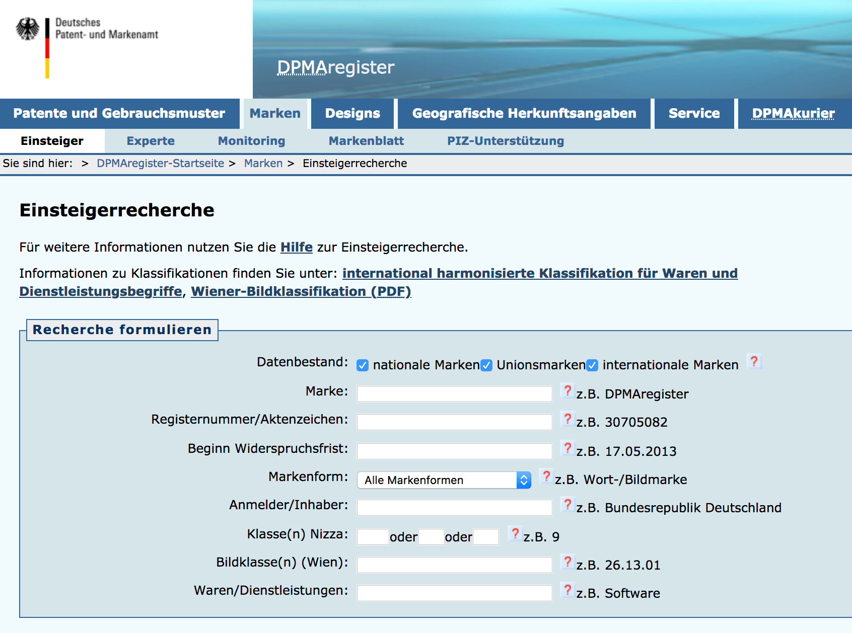 Markenregister DPMA