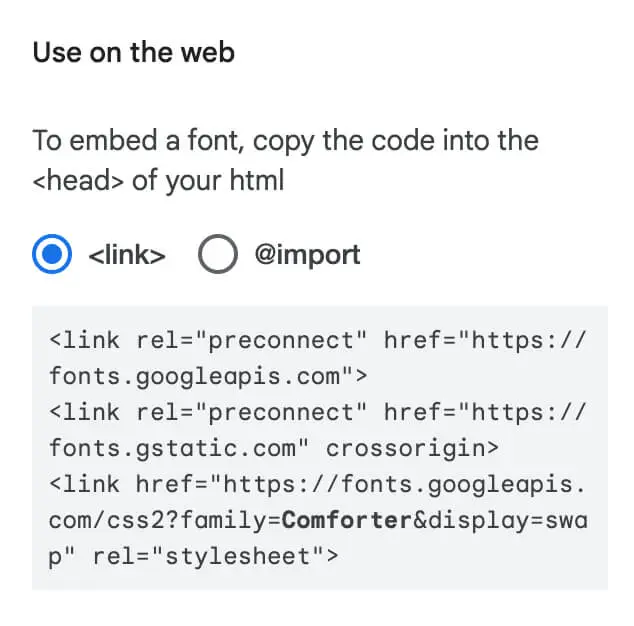 google fonts link