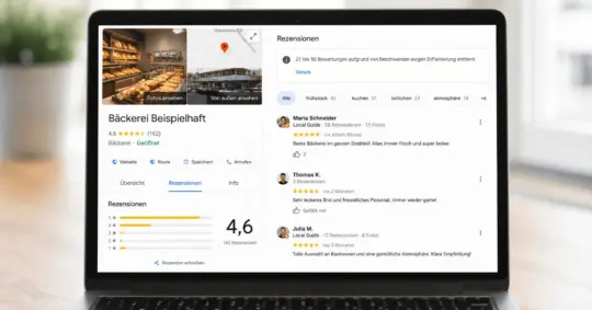 google gelöschte bewertungen hinweis